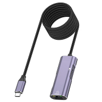 YUCUN PD32 Type C naar Ethernet Adapter Gigabit RJ45 Netwerkadapter met PD100W Opladen 1M Lange Kabel voor iPhone 17 17