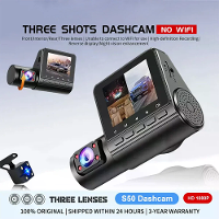 3 Lens Auto Dashcam Voof Binnen Achterlens Auto Rijdrecofd HD 1080P Achtercamera Nachtzicht Dual Angle Auto DVR Rijvideo