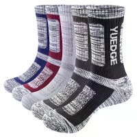 YUEDGE 5 Pairs Sports Casual Socks Elastic Thickened Winter Cotton Socks Sweat absorbing Anti odor Mid calf Socks, Multi