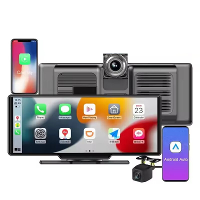 YUEHOO 10.26 Inch 2 Lens 4K Autoradio Speler GPS Stereo Android Auto Wireless Carplay Dash Cam Wireless Recorder Dual Ch