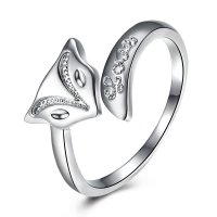 YUEYIN Fashion Rings Silver Plated Fox Opening Adjustable