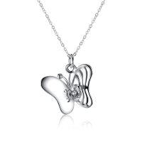 Yueyin Trendy Sweet Butterfly Zircon Silver Clavicle Necklaces