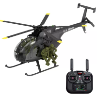 YXZNRC F118S 1:16 Schaal MH 6 MD500 Little Bird 2.4G 9CH GPS Gestabiliseerd Flybarless RC Helikopter RTF