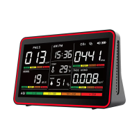 ZA701 7 inch groot scherm 12 in 1 luchtkwaliteitsmonitor PM2.5 PM1.0 PM10 CO2 CO lawaai Temperatuur Vocht TVOC HCHO AQI