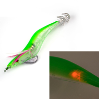 ZANLURE 1 st 3.5 Cm 21g 3D Ogen Lichtgevende Elektronische Hout Garnalen Lokken Inktvissen Jigs Vissen Lokken