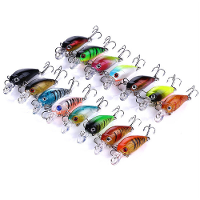 ZANLURE 15PCS 4.5Cm 4g Luya Black Basvis Vissen Lokken 3D Metalen Ogen Stalen Haak Wobbler Aas voor Rotsvissen