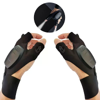 ZANLURE 1PCS/1Pair USB oplaadbare nachtvissershandschoenen voor buiten fietsen hardlopen sport zaklamp halfvingerhandsch