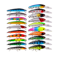 ZANLURE 20 delig 3D Ogen Bas Vorm Vissen Crankbait Set Harde Lokken Zoetwater Zoutwater Japanse Zeevissen Lokken