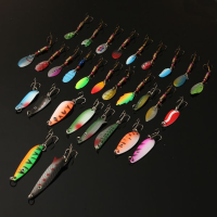 Zanlure 30pcs Assorted Spinner Baits Metal Fishing Lures Fish Hooks Tackle