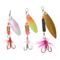 Zanlure 30x Metal Assorted Laser Fishing Lure Spinner Baits Feather Hook Set