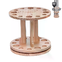 ZANLURE 360° Rotatie Houten 12 Slots Ronde Hengelhouder Circulair Vloerrek Organizer Stand Display Houdt Dikke Hengel La