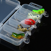 5 Stuks Topwater Minnow Vistuigen gesimuleerde Grashopper Vistuig met Haak Mini Krekel Sprinkhaan Top Water Kunstmatig A