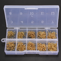 Zanlure 500pcs 10 Sizes Fresh Water Sea Fly Fishing Tackle Hooks With Box