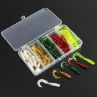 Zanlure 50pcs Fishy Smell Bait Soft Fishing Lure Worms Tail Maggots With Fishing Box