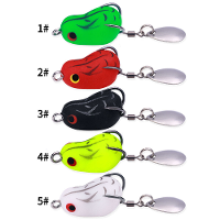 ZANLURE 5PCS 2,5cm Kikker Viskunstaas Realistische Vissenoog Bijtbestendige Scherpe Haak voor Verre Worpen