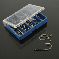 Zanlure 70pcs 10 Carbon Mixed Sizes Silver Fishing Hooks Tackles