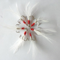 Zanlure Fishing Fish Treble Hooks With Feather Bass Hooks