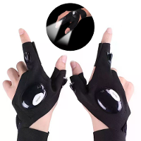ZANLURE LED Zaklamp Vissen Halfvinger Handschoenen voor Buiten Nacht Fietsen Kamperen Wandelen Sporthandschoenen met Lam
