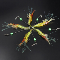 Zanlure Silicone Fishing Simulation Noctilucent Soft Shrimp Lure Hook Bait