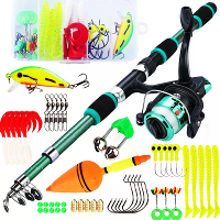 ZANLURE Spinning Hengel Reel Combos 1.8M Telecopische Hengel met 5.2:1 3BB Vissen Reel Max Drag 5kg Volledige Viskit Gro