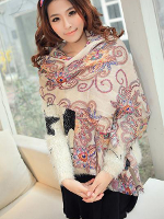 Zanzea Bohemian Retro Totem Scarf Shawl Long Silk Scarves