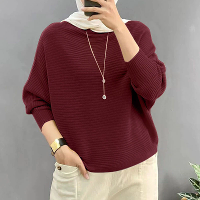 ZANZEA Dagtelijke Stijl Dames Gebreide Lange Mouw Crew Neck T shirt Casual Effen Losse Werk Tops