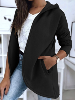 Dames losse zak effen kleur casual sweatshirt met lange mouwen en capuchon