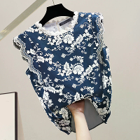 ZANZEA Dames Patchwork Kanten Afdruk Losse Fit Tanktop Comfortabele Mouwloze Bloemen Top Zomer Dagelijkse Top voor Dames