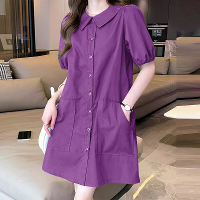 ZANZEA Elegante Stijl Dames Hemd Jurk Vakantie Casual Raglan Mouw Zomerse Jurk Met Omgeslagen Kraag Effen Mini Vestidos