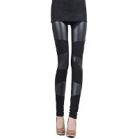Zanzea Inferior Smooth Splicing Pu Boots Pants Leggins