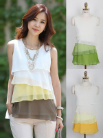 Zanzea Office Ladies Multi Layered Chiffon Blouse