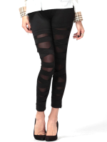 Zanzea Ripped Torn Punk Slash Stretch Tights Stripe Leggings Pants