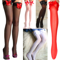 Zanzea Silk Lace Bowknot High Stockings