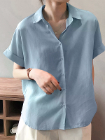 Stevige knoopsluiting met reverskraag en oprolbare mouwen shirt