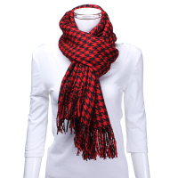 Zanzea Unisex Thick Houndstooth Woolen Scarf