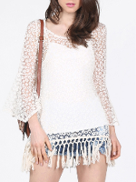 Zanzea Vintage Hippie Boho Gypsy Floral Lace Mini Dress With Vest