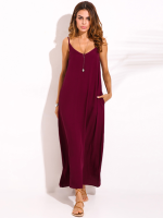 Xs 5xl Women Boho Sexy Strap Backless V Neck Maxi Sundress