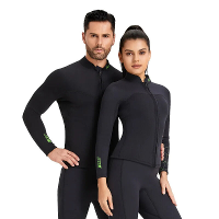 ZCCO 3mm Warm Neopreen Duikpak met Ritssluiting aan de Achterkant, Gevouwen Mouwen Split Wetsuits, Thermisch Badpak voor