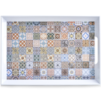 1X Dienbladen melamine met mozaiekprint 50 x 35 cm