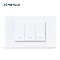 Zemismart 220 240V Smart Tuya ZB Geen Neutrale Drukknop 1/2/3 Gangs Smart Life Smartthings App Alexa Google Home