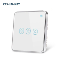 Zemismart Tuya ZB Lichtschakelaar met Aluminium Frame Glas Geen Neutrale 1/2/3 Gang Touch Schakelaar Alexa Google Home A