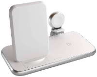 ZENS Aluminium Series 4 in 1 Stand Wireless Charger + Watch ZEDC15W/00 Inductielader Uitgangen Qi standaard, USB Wit