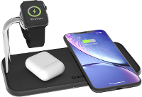 ZENS Dual qi Apple Watch Inductielader 2000 mA Uitgangen Qi standaard Zwart