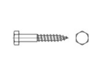 TOOLCRAFT 1061206 Zeskantbout 8 mm 120 mm Buitenzeskant DIN 571 RVS A2 10 stuk(s)