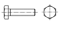TOOLCRAFT 126941 Zeskantbout M24 280 mm Buitenzeskant DIN 933 Staal 1 stuk(s)