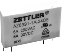 Zettler Electronics Zettler electronics Printrelais 24 V/DC 8 A 1x NO 1 stuk(s)