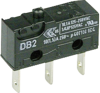 ZF DB2C B1AA Microschakelaar DB2C B1AA 250 V/AC 10 A 1x aan/(aan) Moment 1 stuk(s)