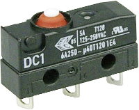 ZF DC1C A1AA Microschakelaar DC1C A1AA 250 V/AC 6 A 1x aan/(aan) IP67 Moment 1 stuk(s)