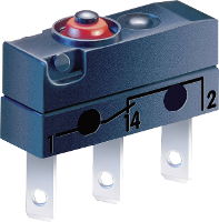 ZF DC2C L1AA Microschakelaar DC2C L1AA 250 V/AC 10 A 1x aan/(aan) Moment 1 stuk(s)