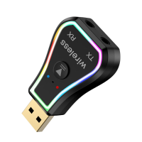 Zhai Tuo 3 in 1 USB bluetooth 5.0 Audio Zender Ontvanger Dual Uitvoermodus: TX RX Kleurful LED achtergrondverlichting Dr
